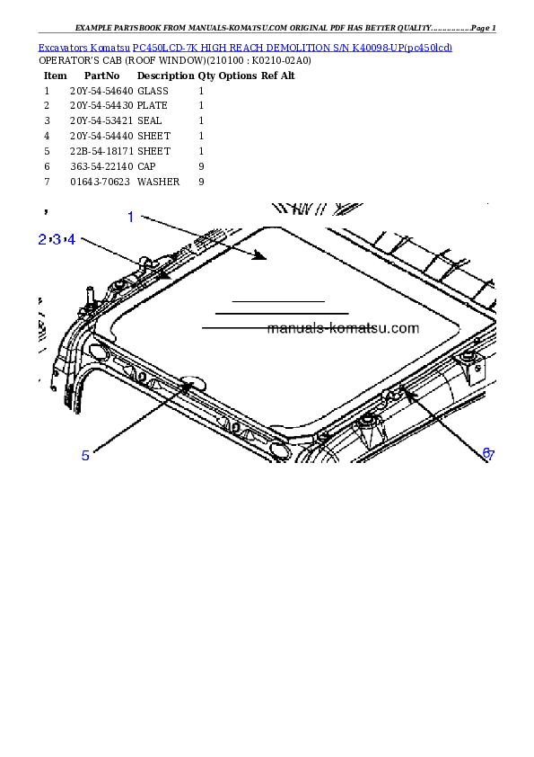 Protected: PC450LCD-7K HIGH REACH DEMOLITION S/N K40098-UP Partsbook