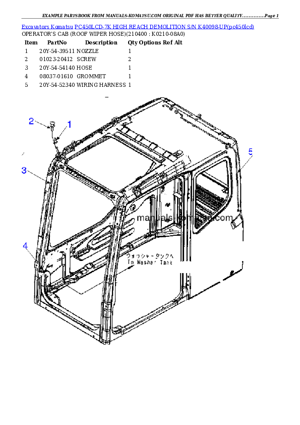 Protected: PC450LCD-7K HIGH REACH DEMOLITION S/N K40098-UP Partsbook