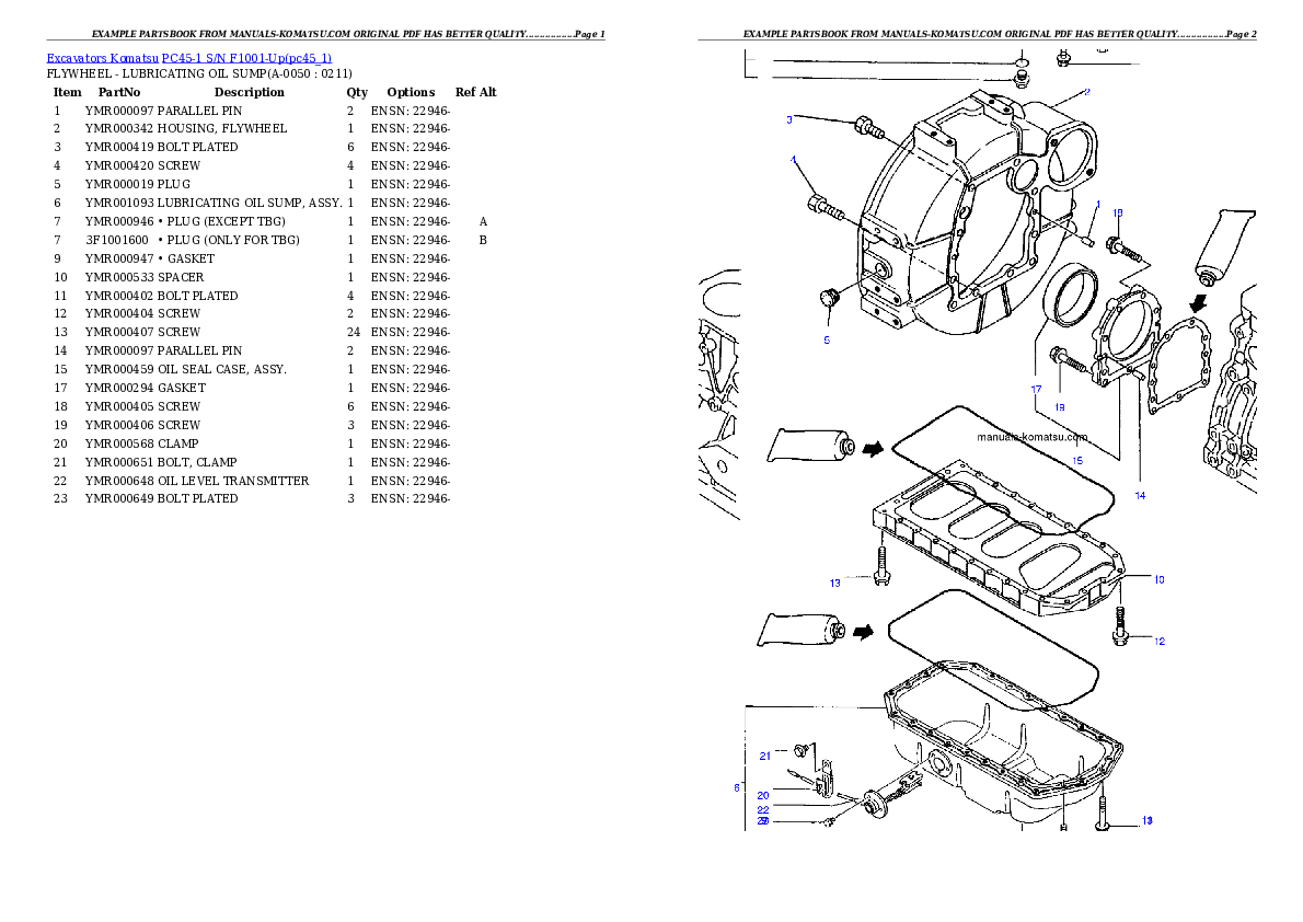 Protected: PC45-1 S/N F1001-Up Partsbook