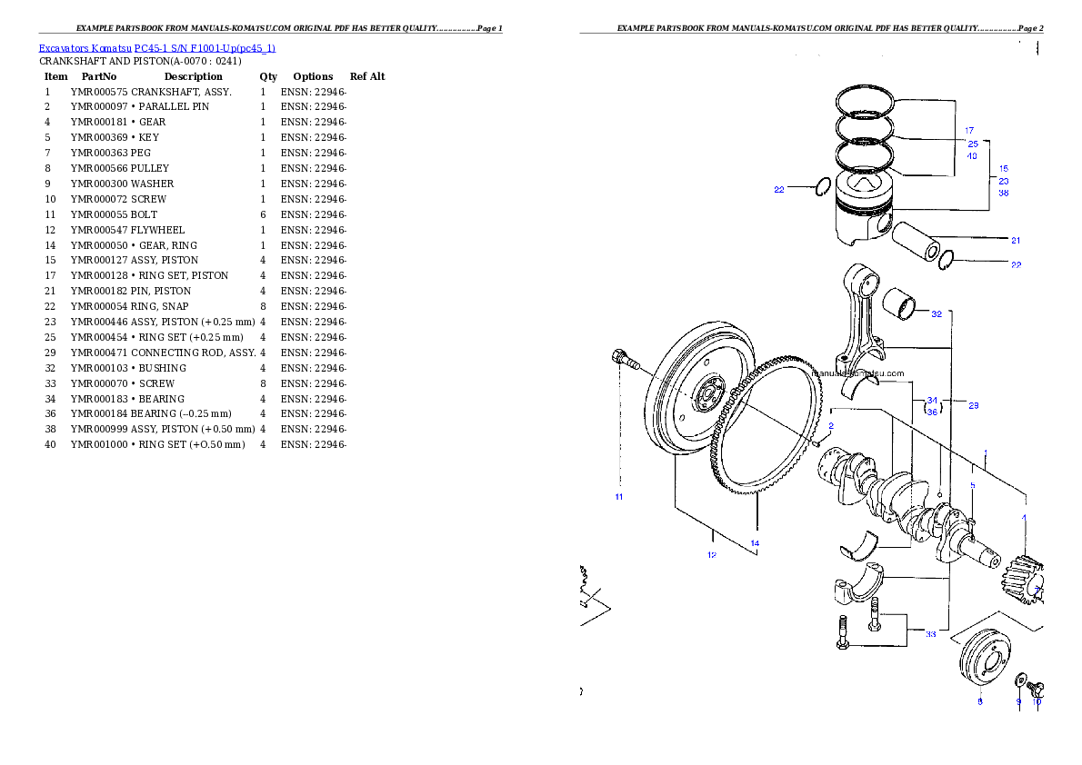 Protected: PC45-1 S/N F1001-Up Partsbook