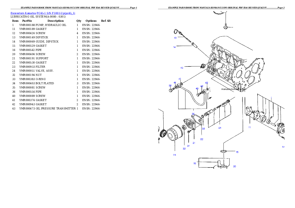 Protected: PC45-1 S/N F1001-Up Partsbook