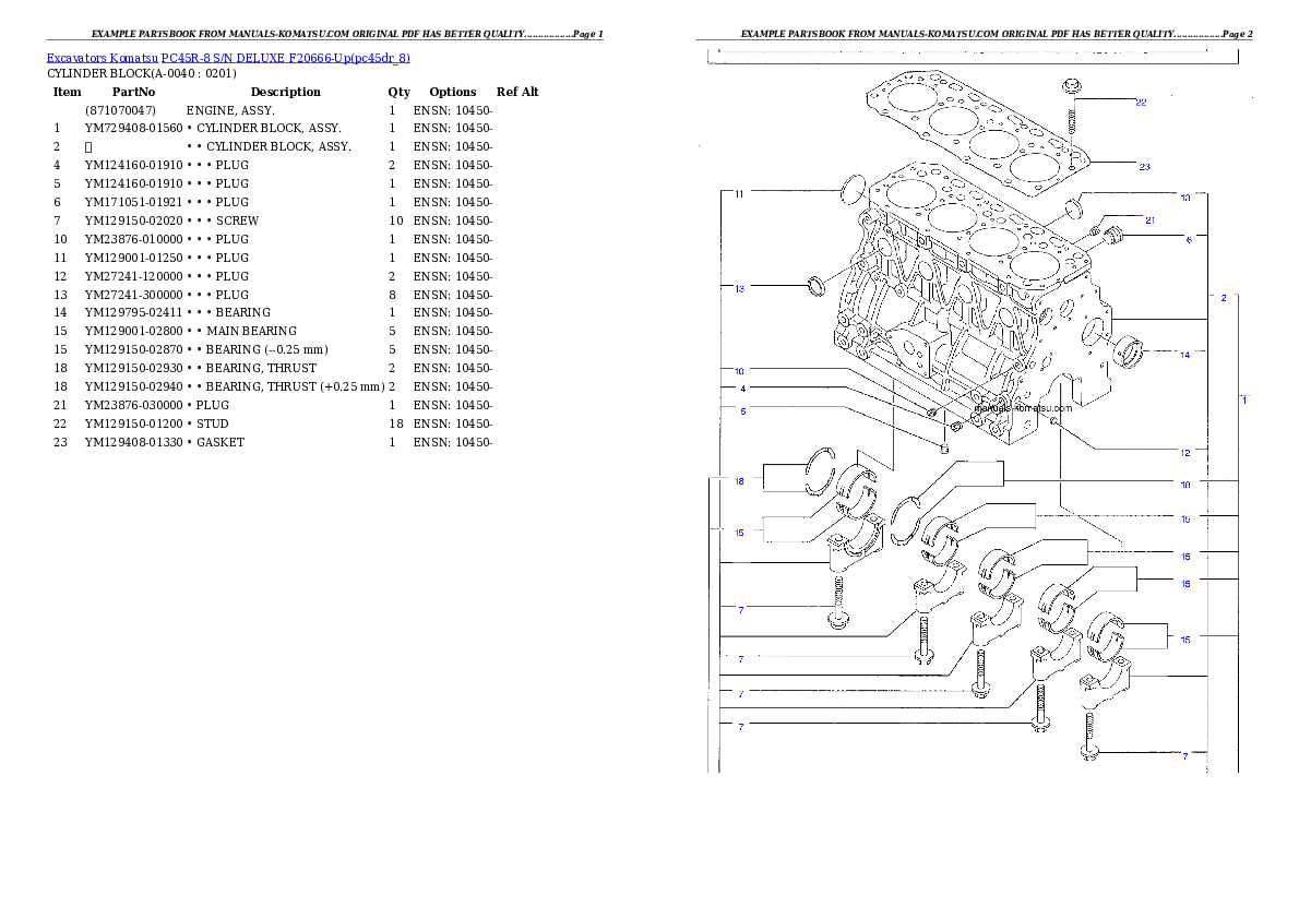 Protected: PC45R-8 S/N DELUXE F20666-Up Partsbook