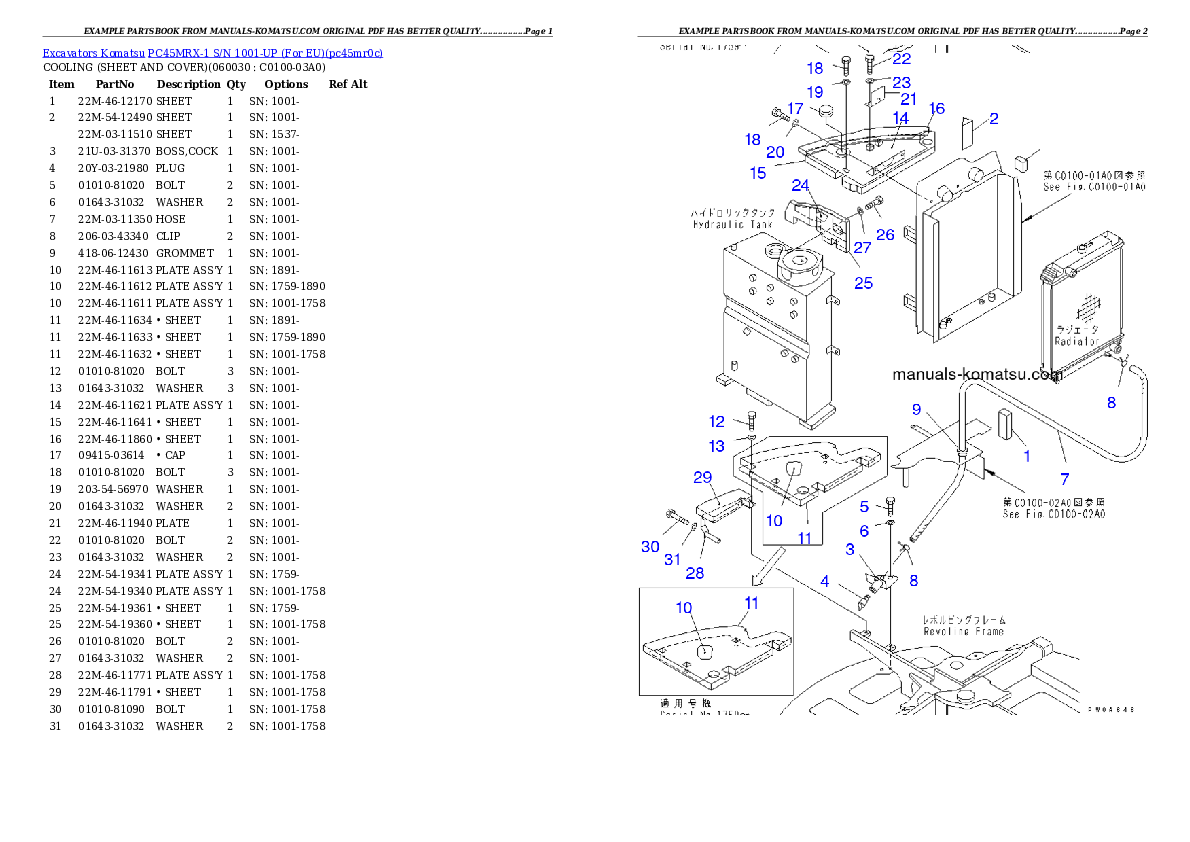 Protected: PC45MRX-1 S/N 1001-UP (For EU) Partsbook