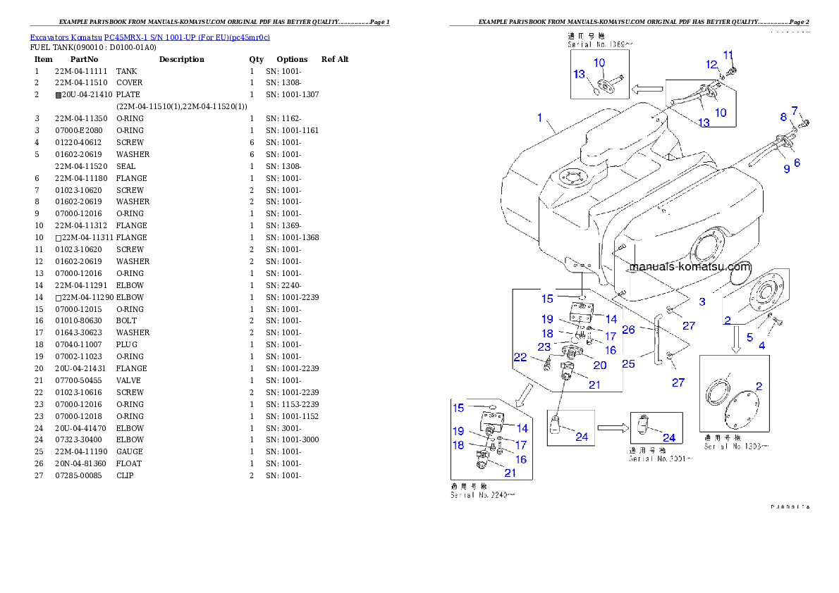 Protected: PC45MRX-1 S/N 1001-UP (For EU) Partsbook