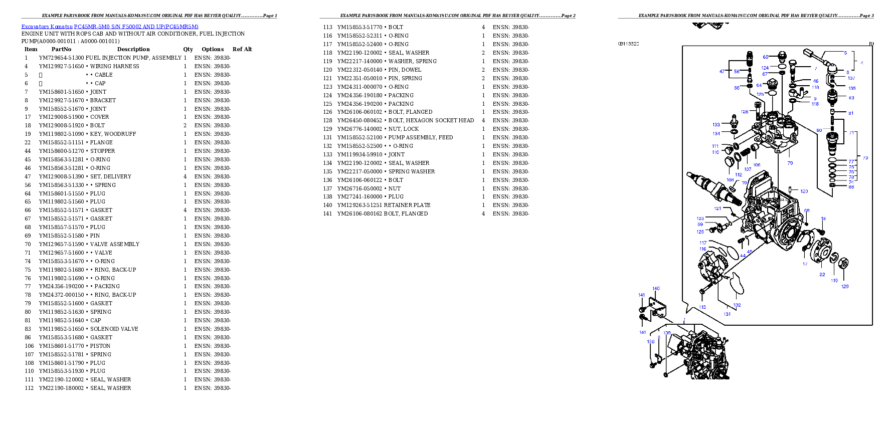 Protected: PC45MR-5M0 S/N F50002 AND UP Partsbook