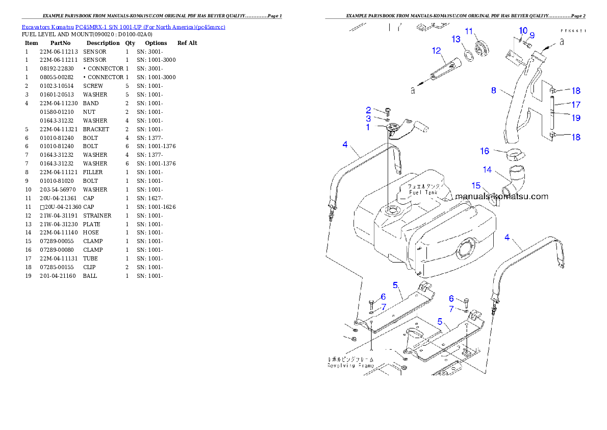 Protected: PC45MRX-1 S/N 1001-UP (For North America) Partsbook