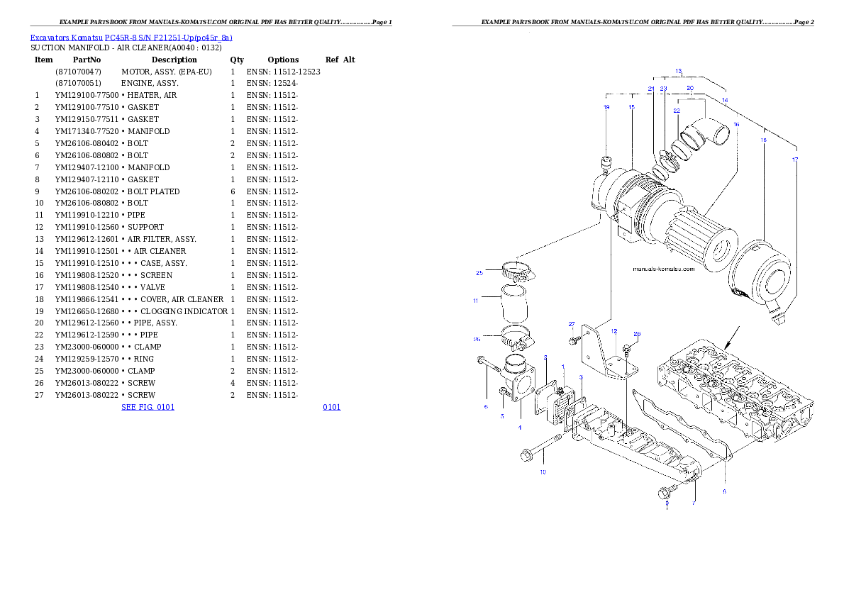 Protected: PC45R-8 S/N F21251-Up Partsbook