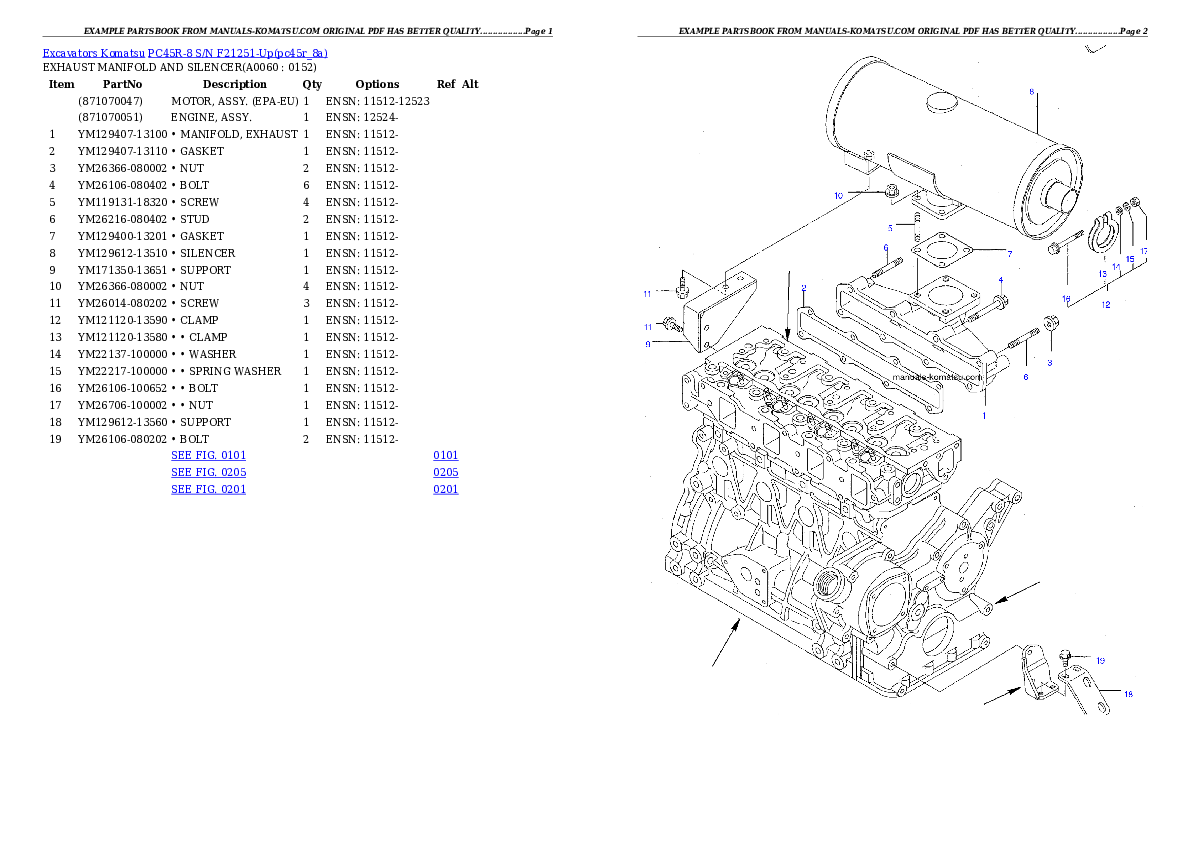 Protected: PC45R-8 S/N F21251-Up Partsbook