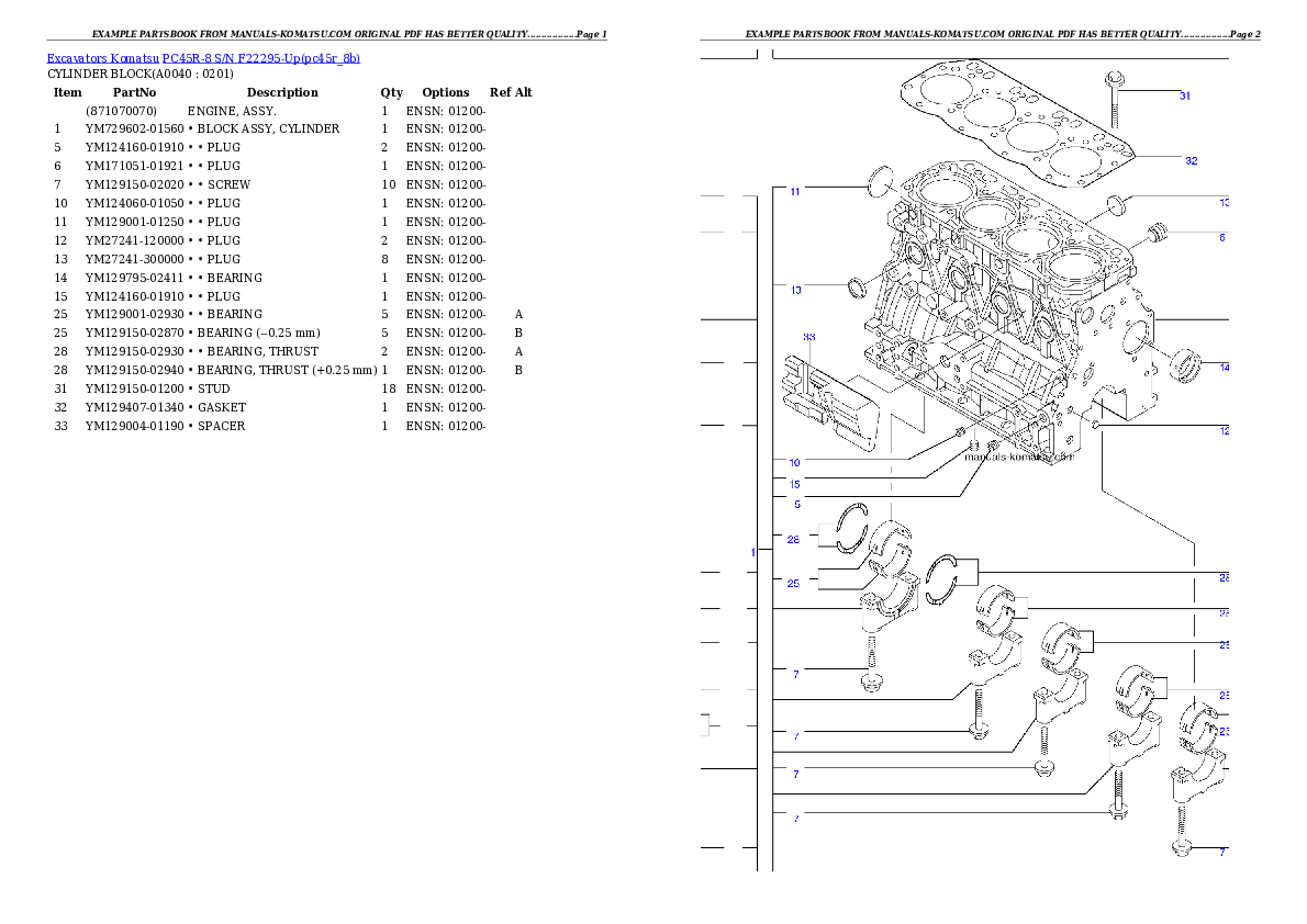 Protected: PC45R-8 S/N F22295-Up Partsbook