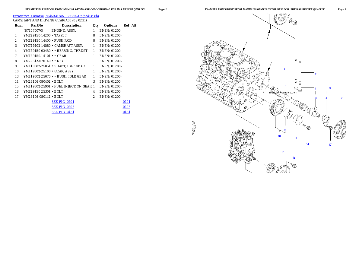 Protected: PC45R-8 S/N F22295-Up Partsbook