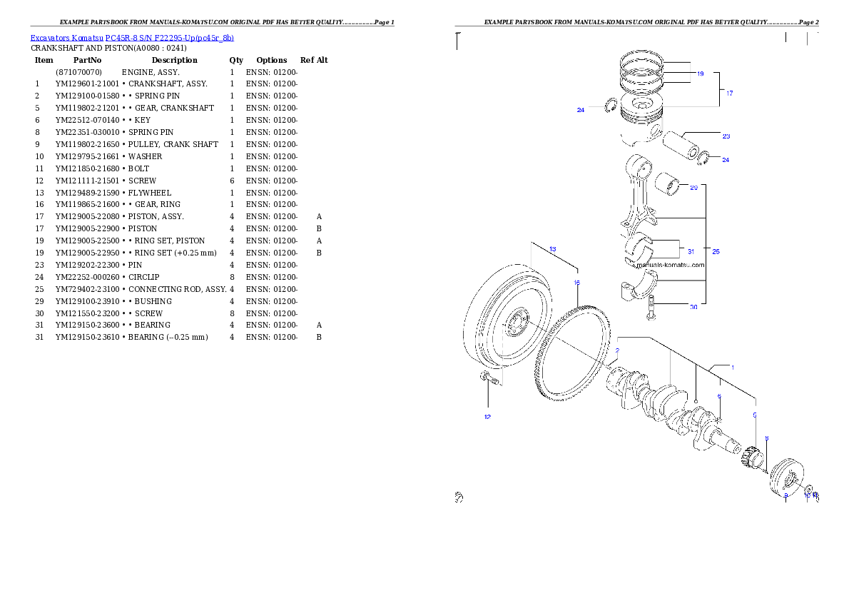 Protected: PC45R-8 S/N F22295-Up Partsbook