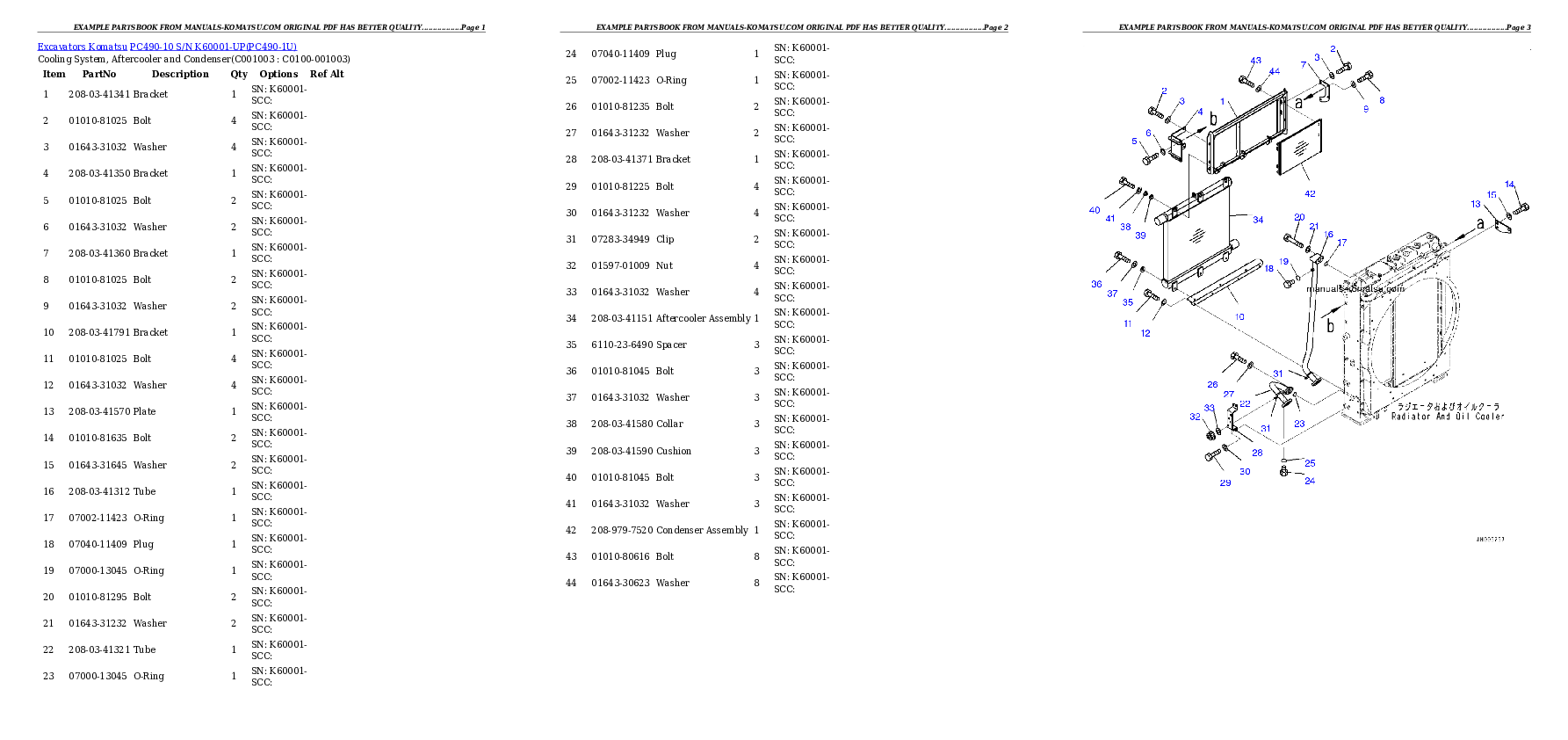 Protected: PC490-10 S/N K60001-UP Partsbook