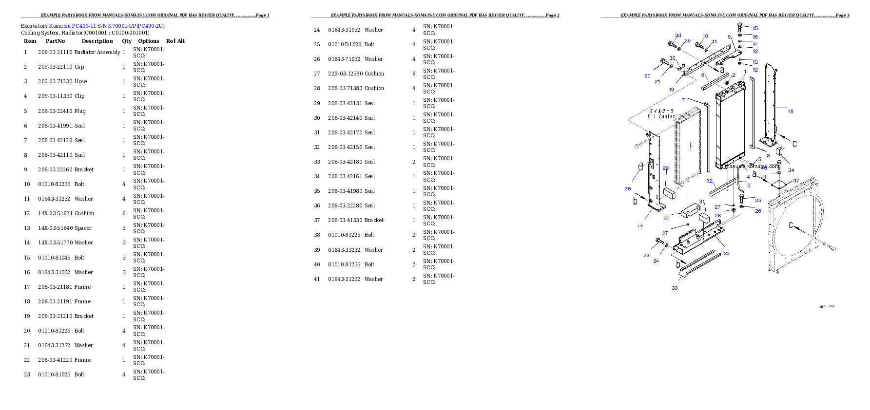 Protected: PC490-11 S/N K70001-UP Partsbook