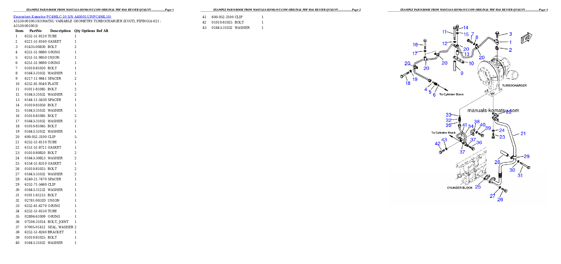 Protected: PC490LC-10 S/N A40001-UP Partsbook