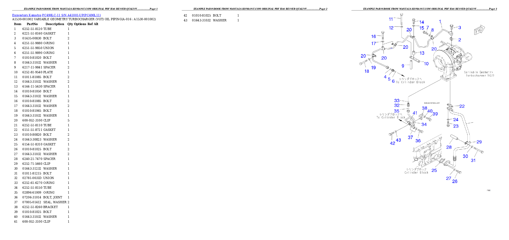 Protected: PC490LC-11  S/N A41001-UP Partsbook