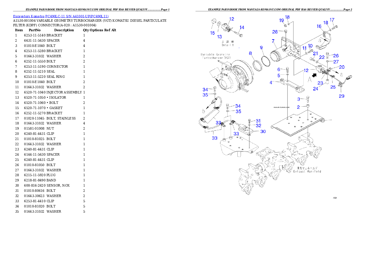 Protected: PC490LC-11  S/N A41001-UP Partsbook