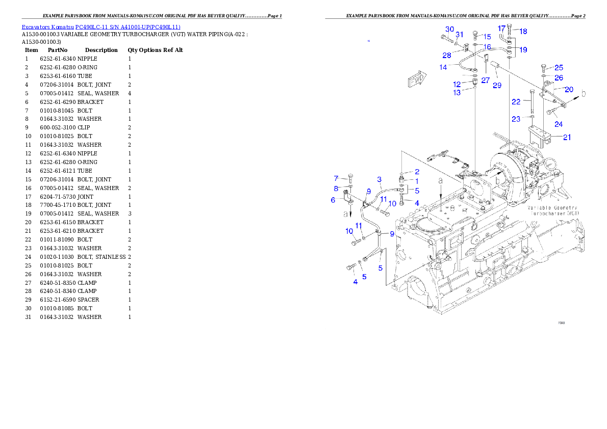 Protected: PC490LC-11  S/N A41001-UP Partsbook