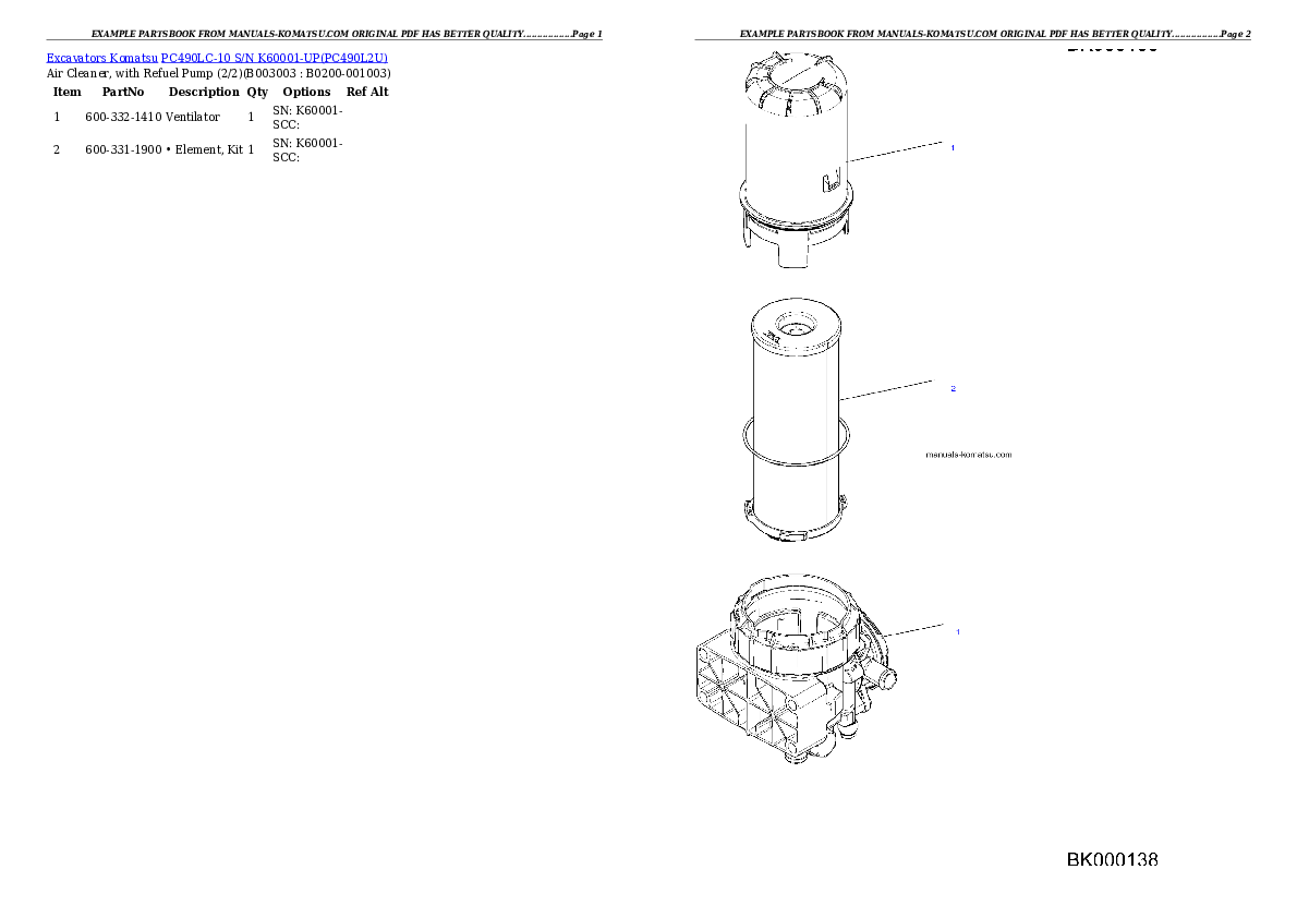 Protected: PC490LC-10 S/N K60001-UP Partsbook