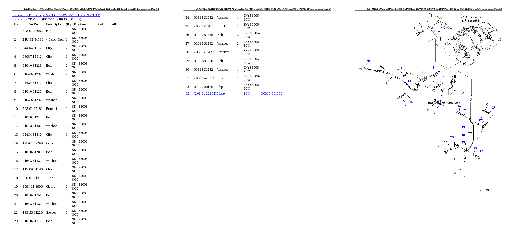 Protected: PC490LC-11 S/N 85006-UP Partsbook