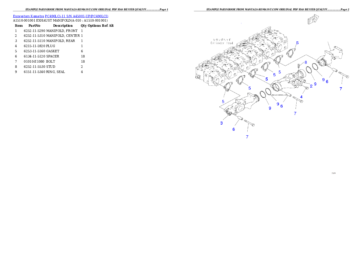 Protected: PC490LCi-11 S/N A45001-UP Partsbook