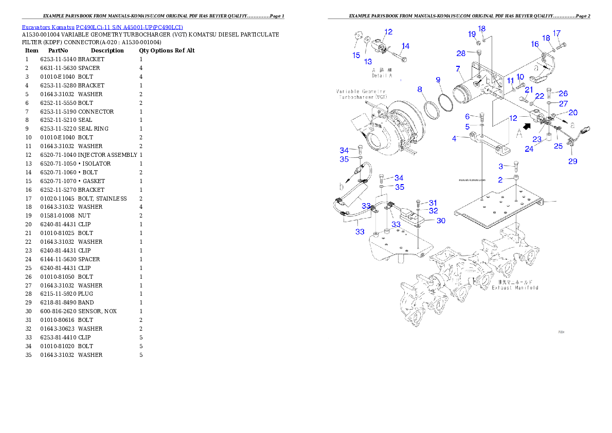 Protected: PC490LCi-11 S/N A45001-UP Partsbook