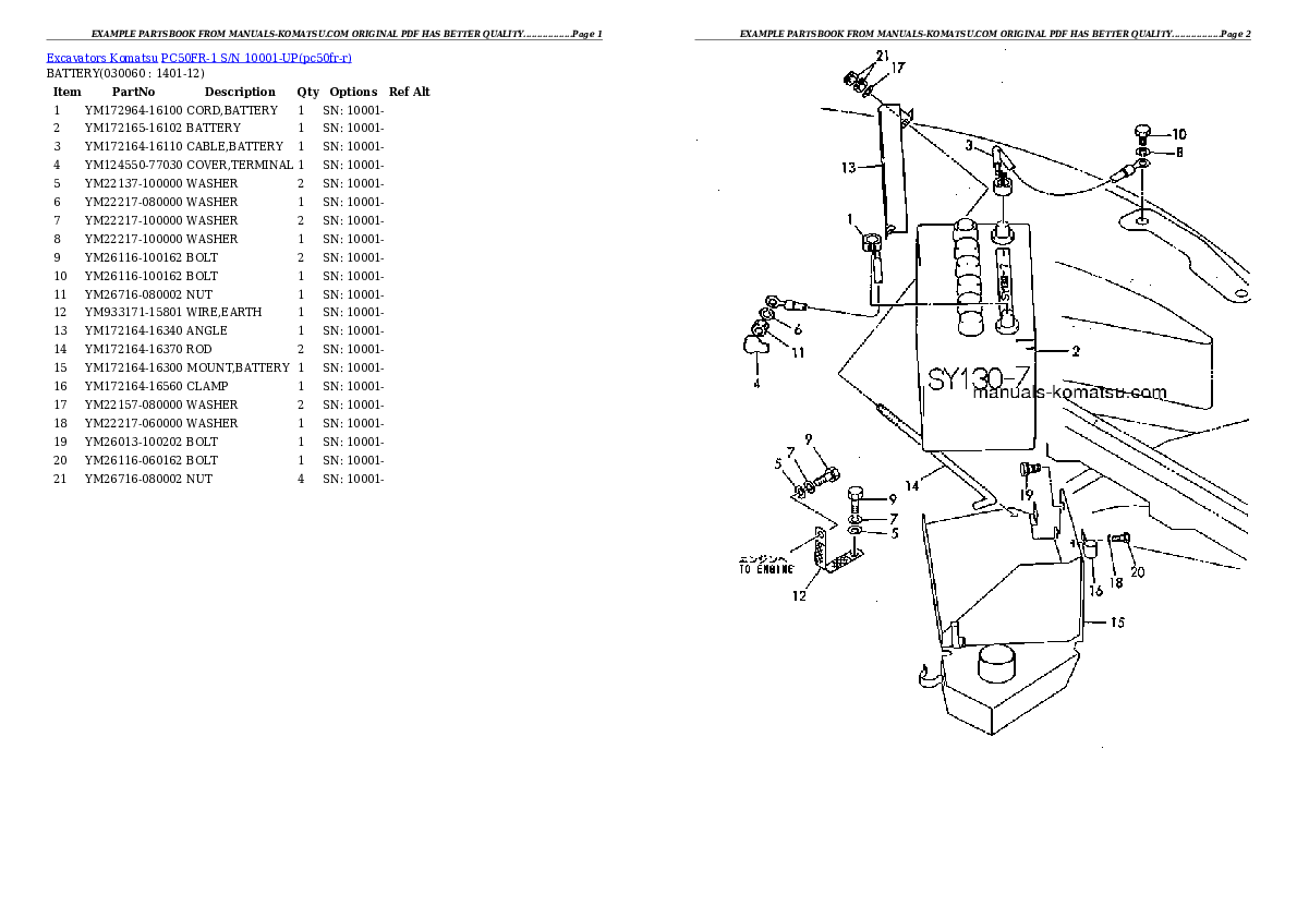 Protected: PC50FR-1 S/N 10001-UP Partsbook