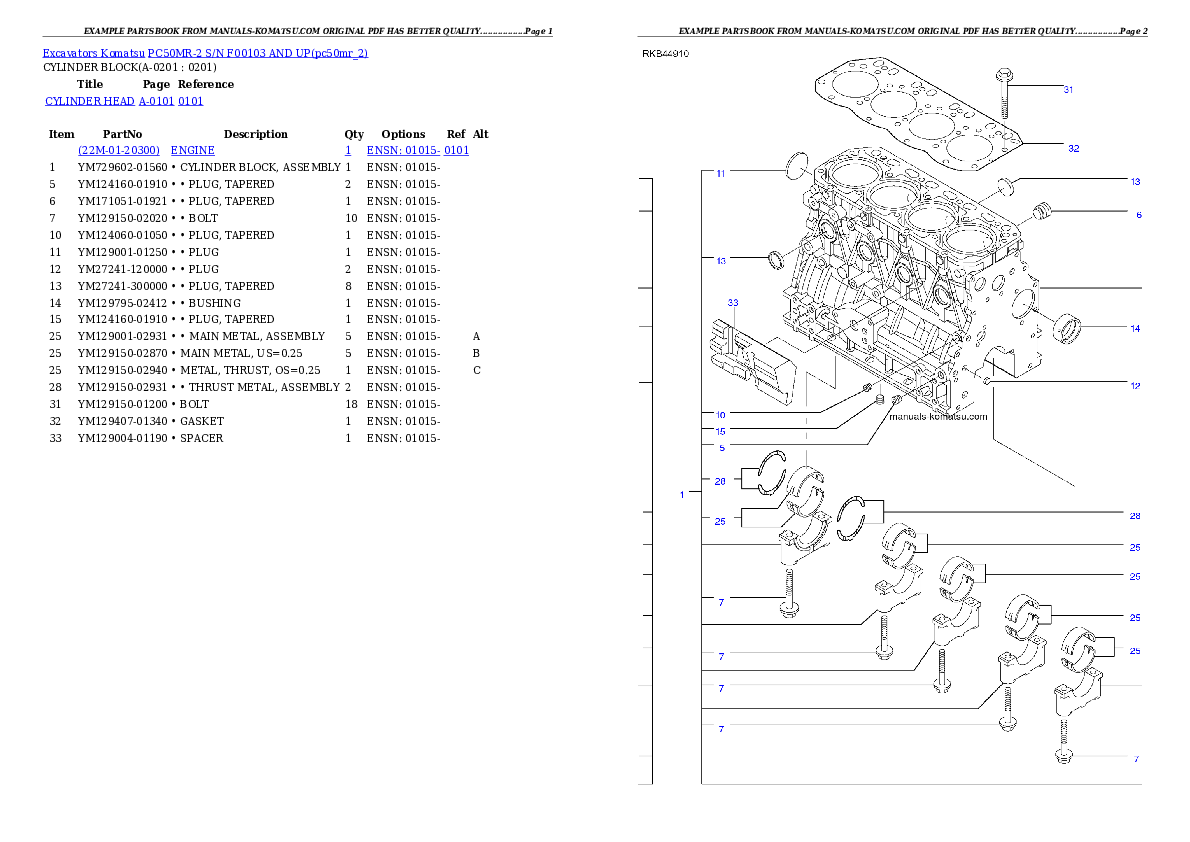 Protected: PC50MR-2 S/N F00103 AND UP Partsbook