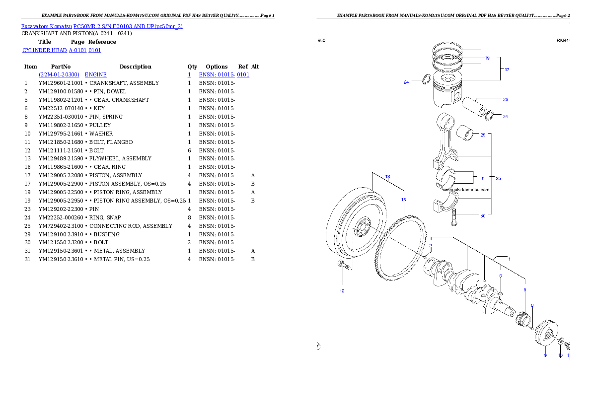 Protected: PC50MR-2 S/N F00103 AND UP Partsbook