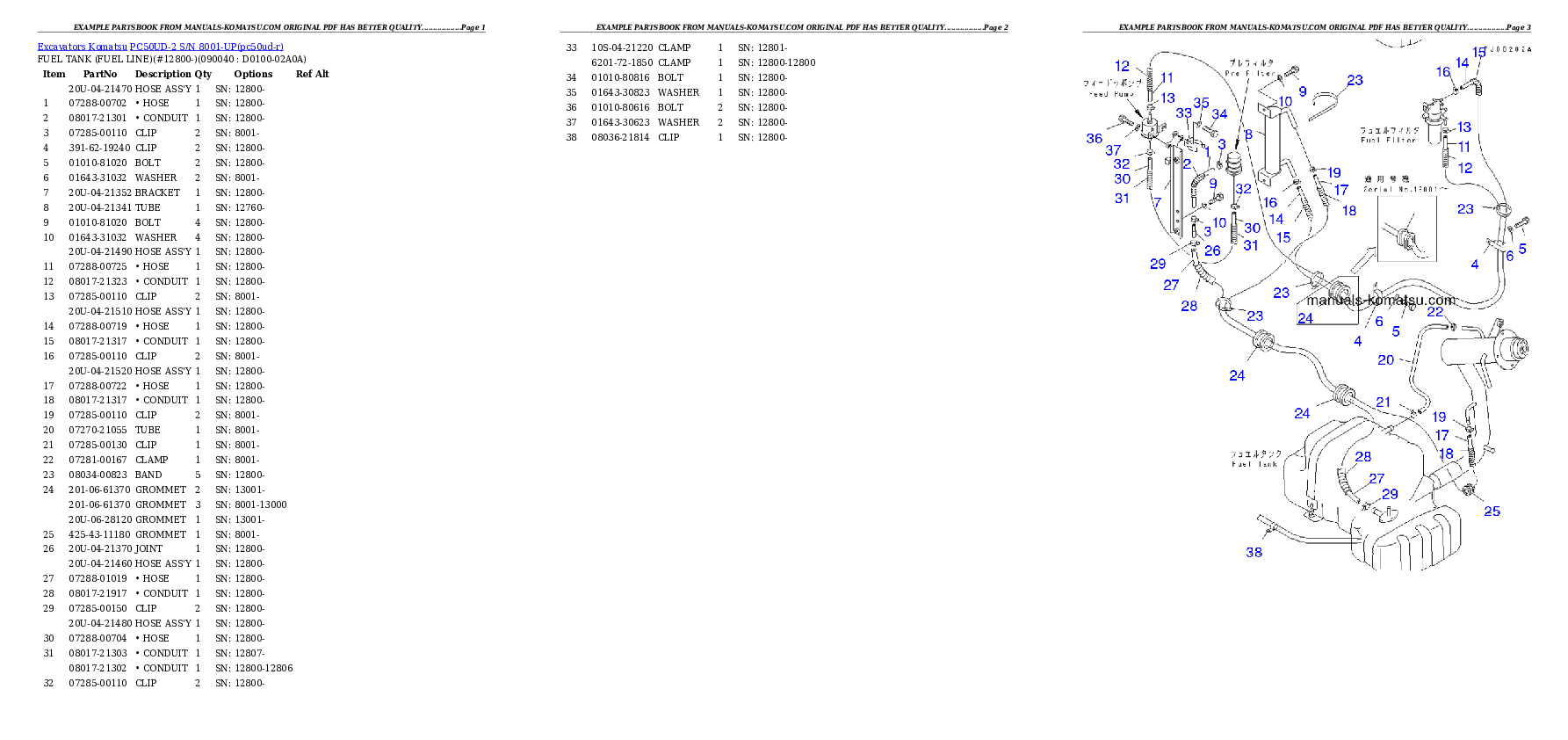 Protected: PC50UD-2 S/N 8001-UP Partsbook