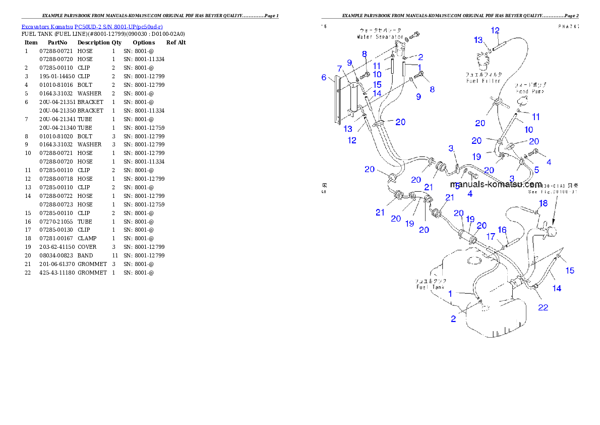 Protected: PC50UD-2 S/N 8001-UP Partsbook
