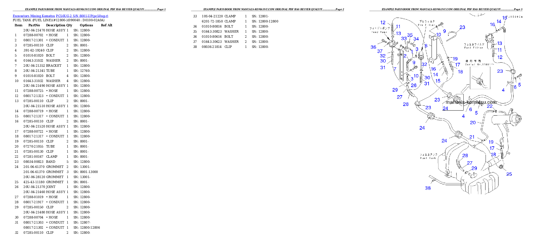 Protected: PC50UG-2 S/N 8001-UP Partsbook