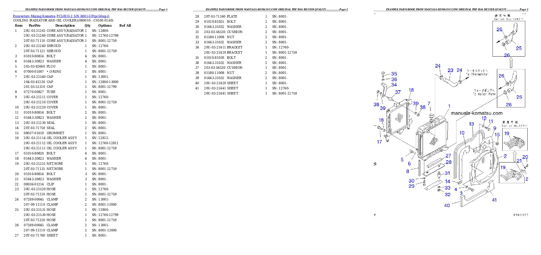 Protected: PC50UG-2 S/N 8001-UP Partsbook