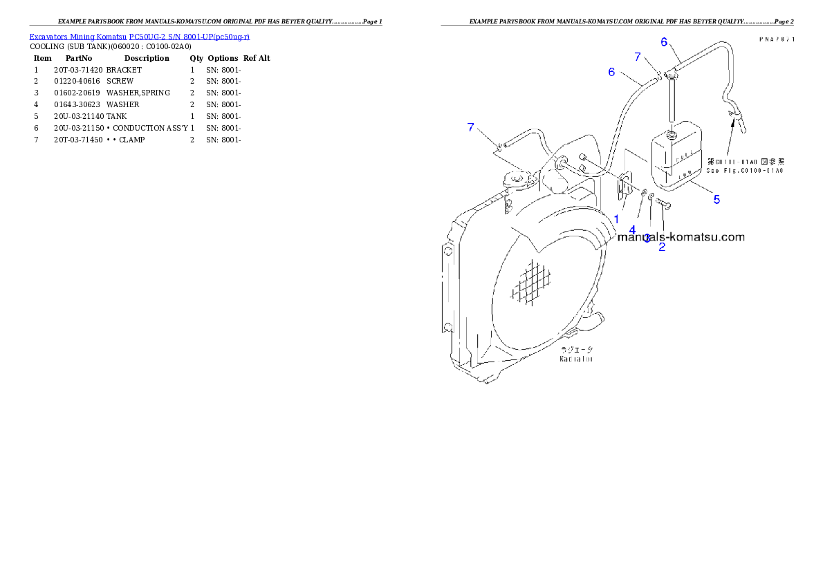 Protected: PC50UG-2 S/N 8001-UP Partsbook