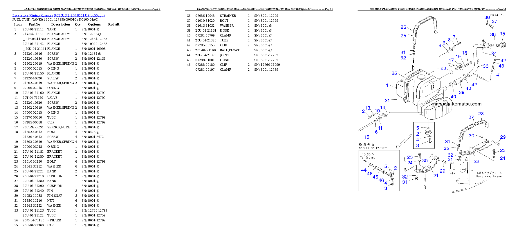 Protected: PC50UG-2 S/N 8001-UP Partsbook
