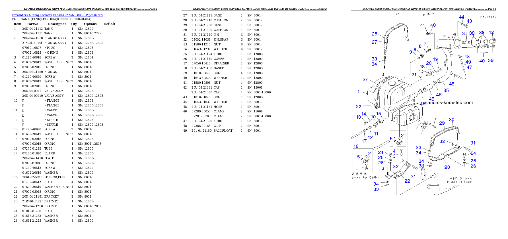 Protected: PC50UG-2 S/N 8001-UP Partsbook