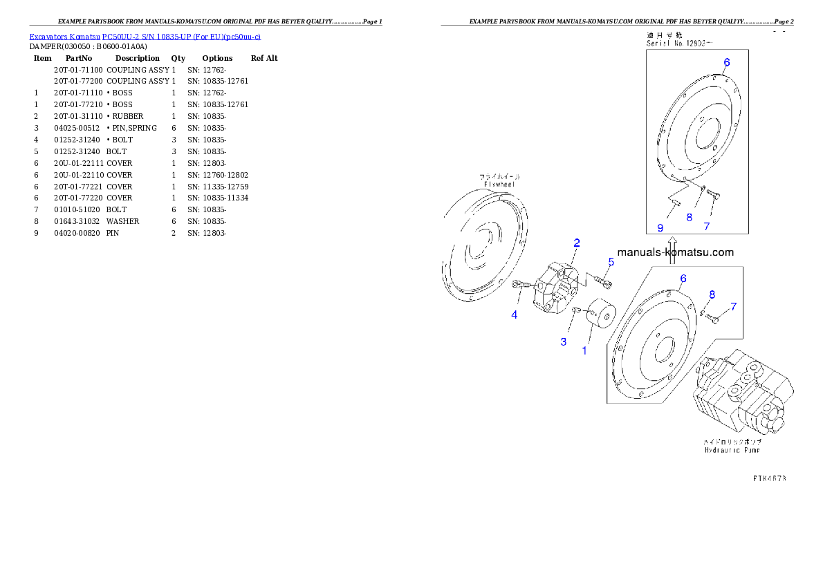 Protected: PC50UU-2 S/N 10835-UP (For EU) Partsbook