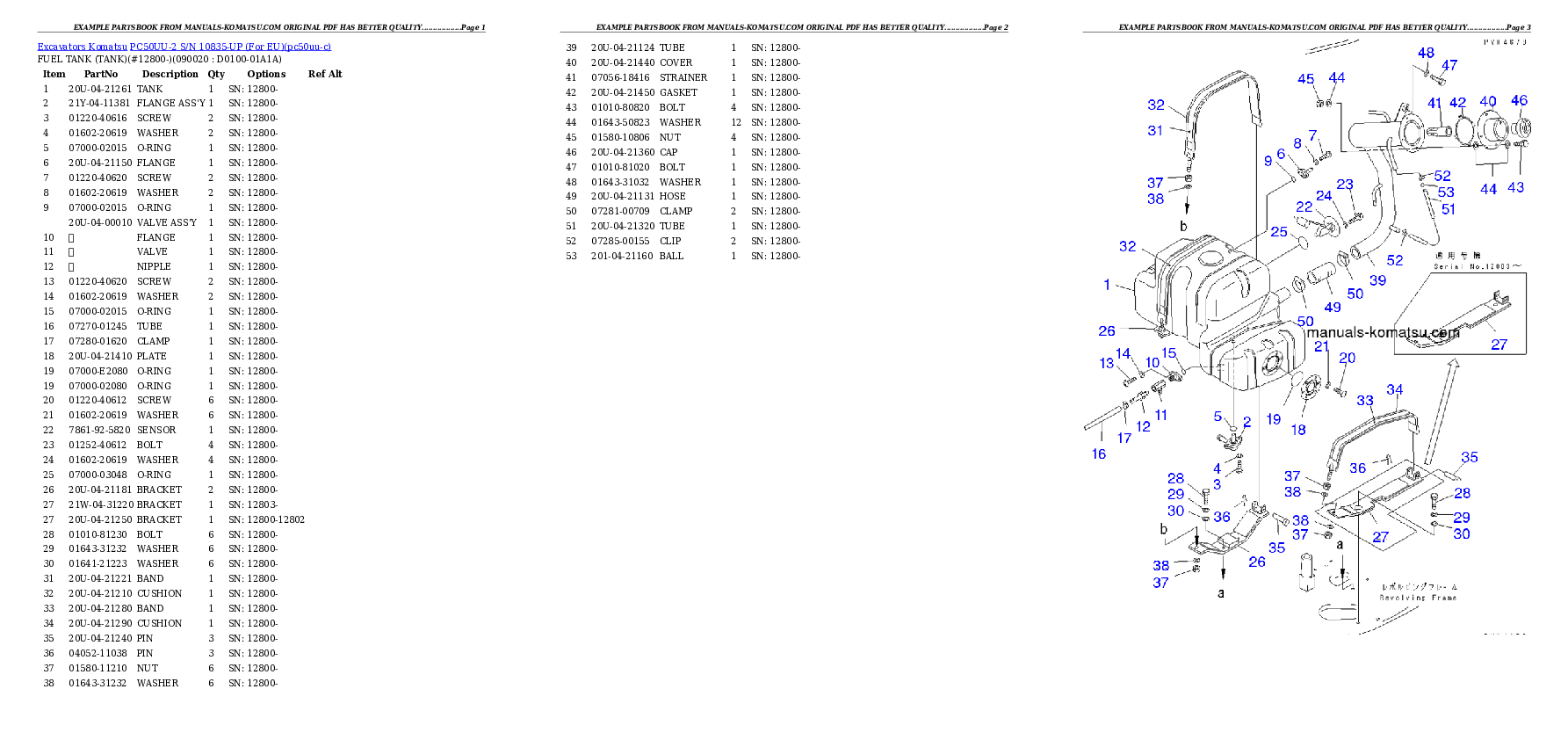 Protected: PC50UU-2 S/N 10835-UP (For EU) Partsbook