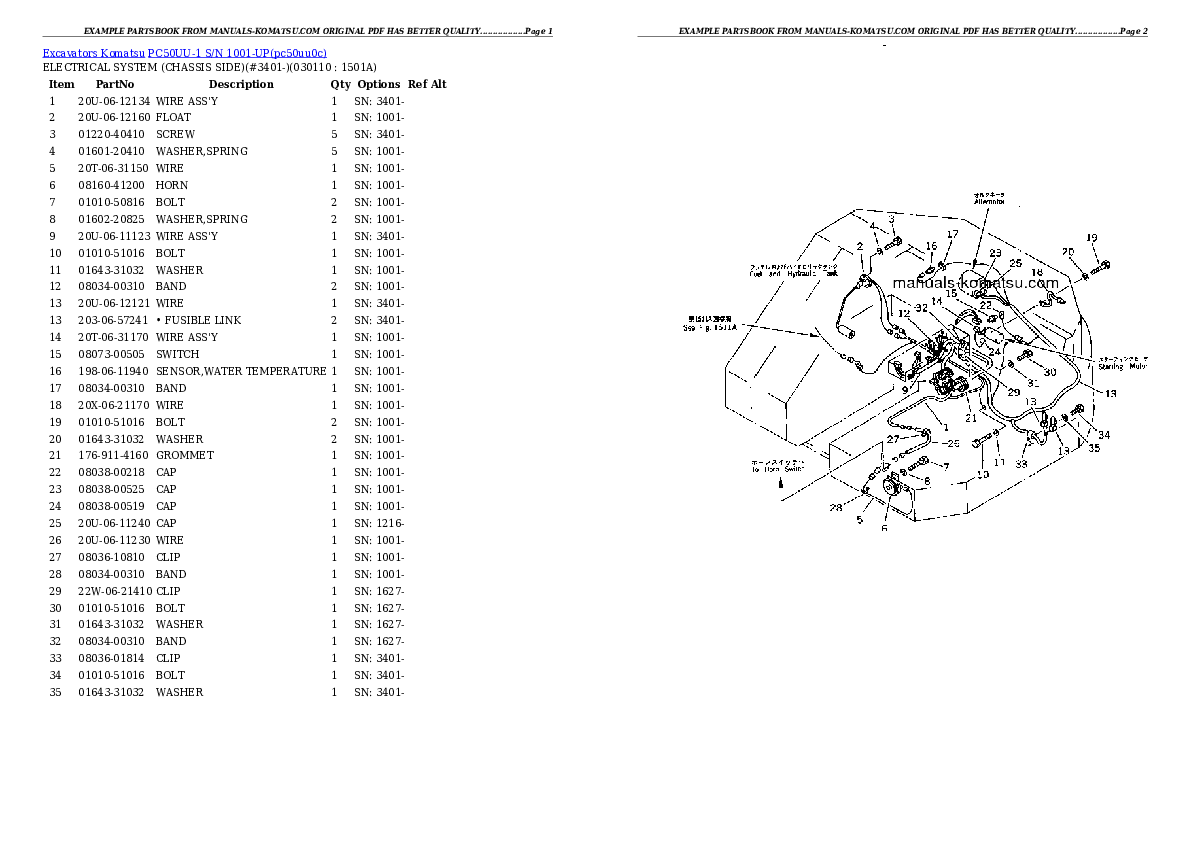 Protected: PC50UU-1 S/N 1001-UP Partsbook