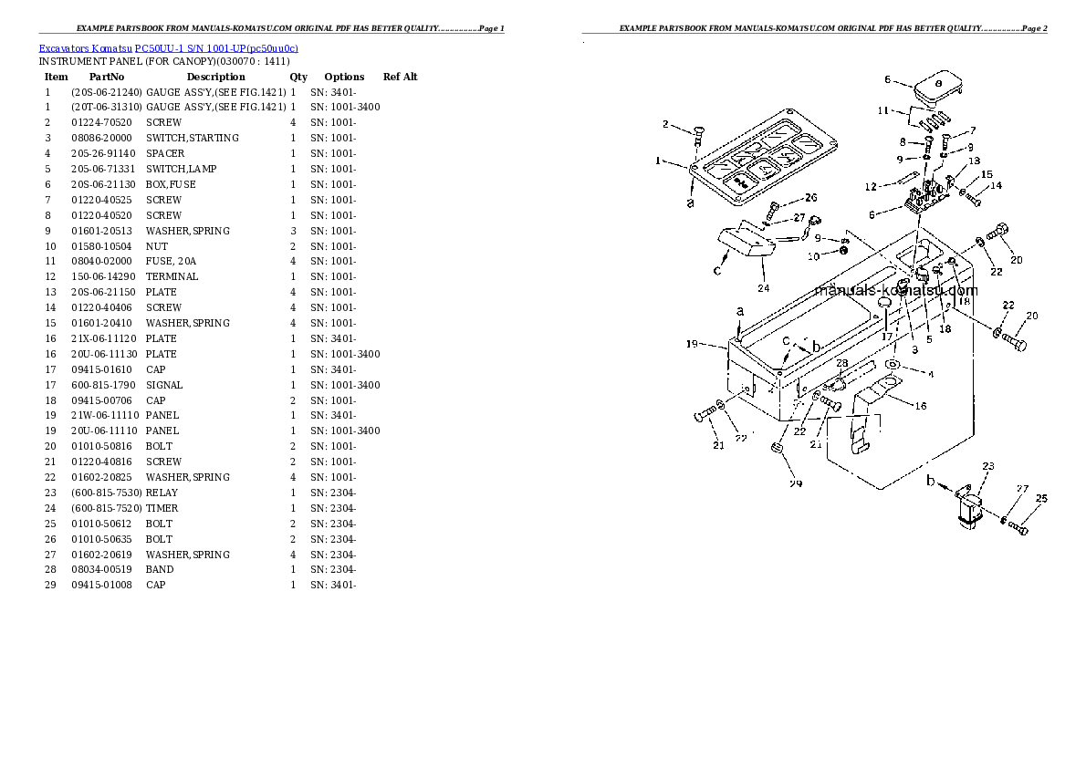 Protected: PC50UU-1 S/N 1001-UP Partsbook
