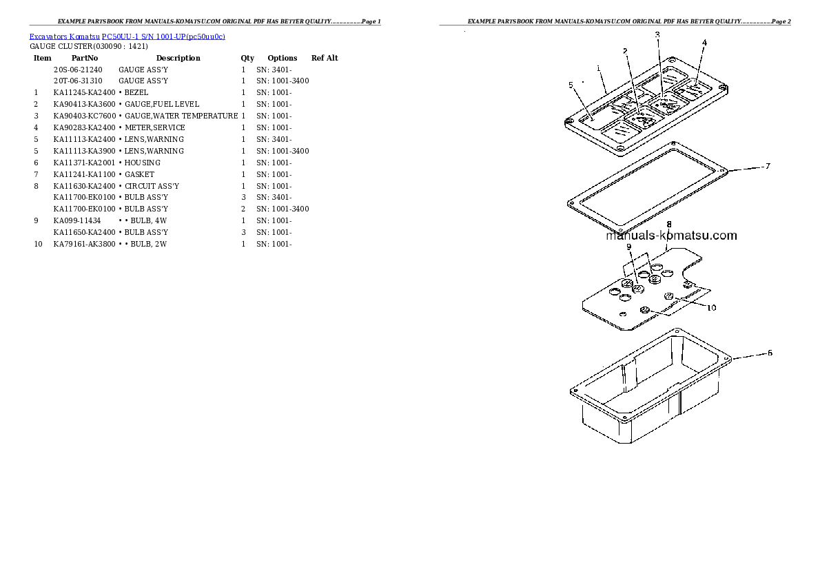 Protected: PC50UU-1 S/N 1001-UP Partsbook