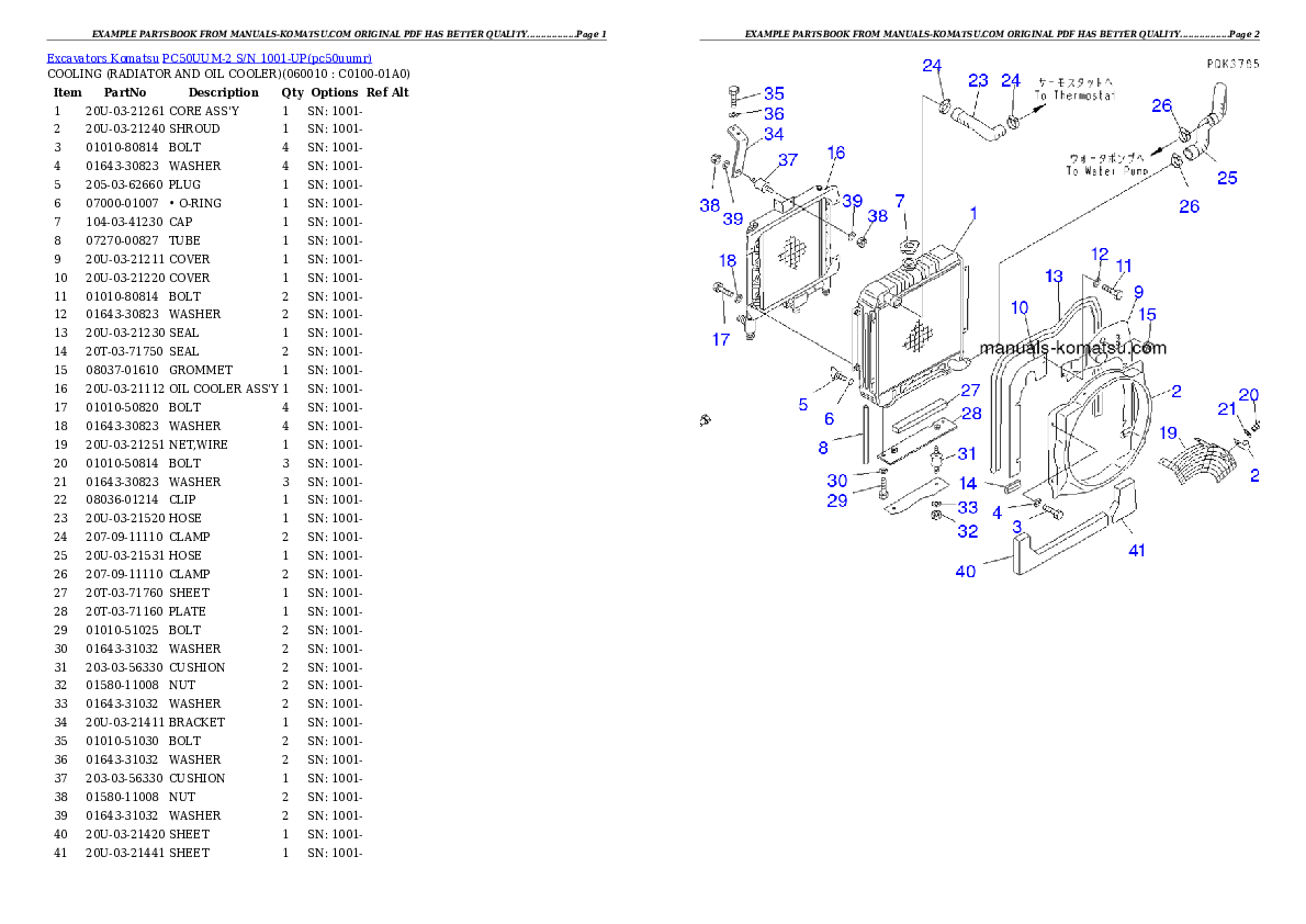 Protected: PC50UUM-2 S/N 1001-UP Partsbook