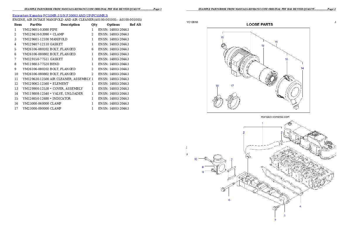 Protected: PC55MR-3 S/N F30003 AND UP Partsbook