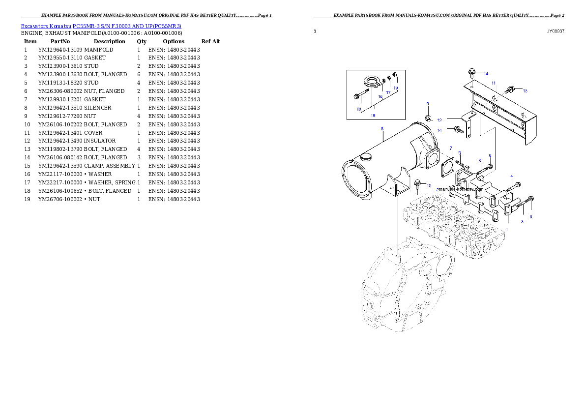 Protected: PC55MR-3 S/N F30003 AND UP Partsbook