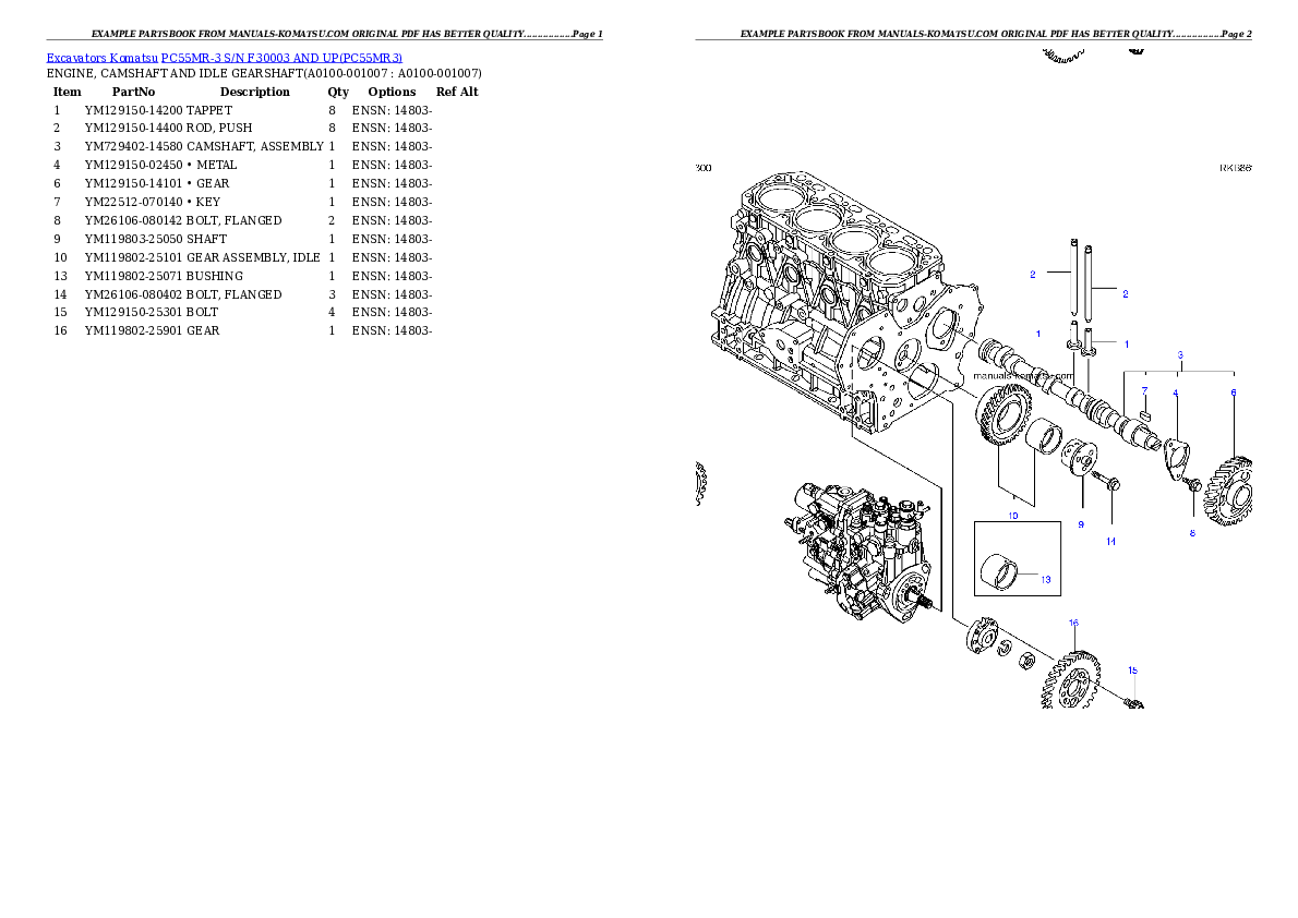 Protected: PC55MR-3 S/N F30003 AND UP Partsbook