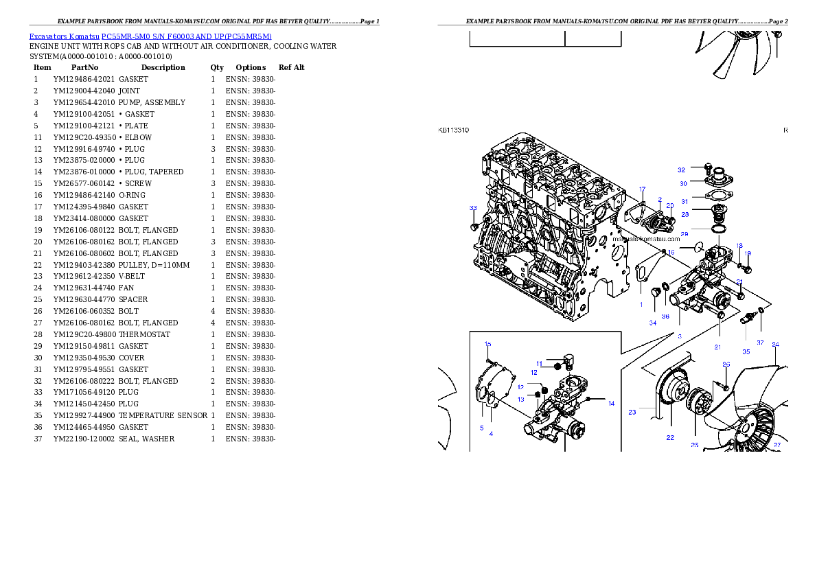 Protected: PC55MR-5M0 S/N F60003 AND UP Partsbook
