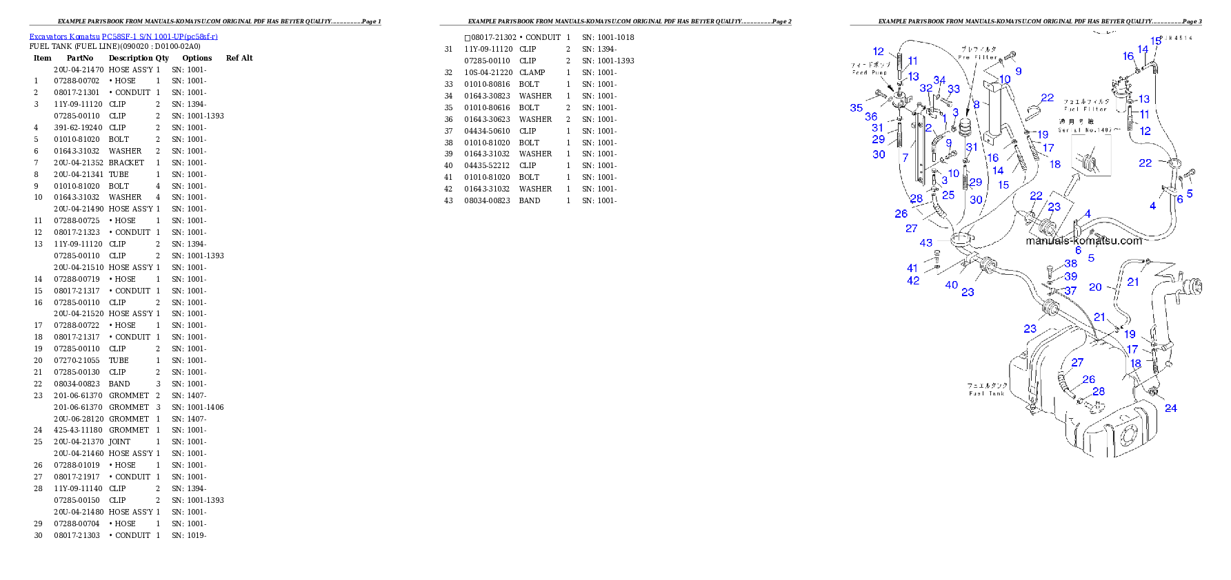 Protected: PC58SF-1 S/N 1001-UP Partsbook