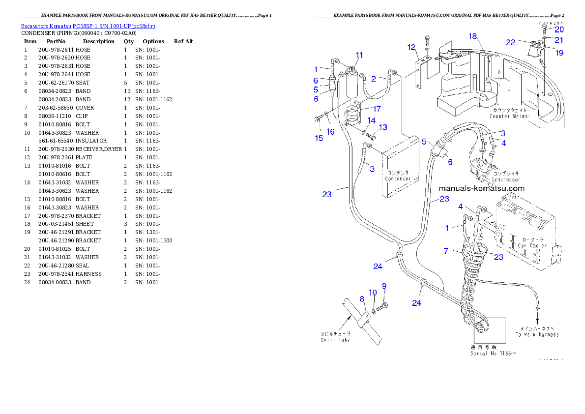 Protected: PC58SF-1 S/N 1001-UP Partsbook