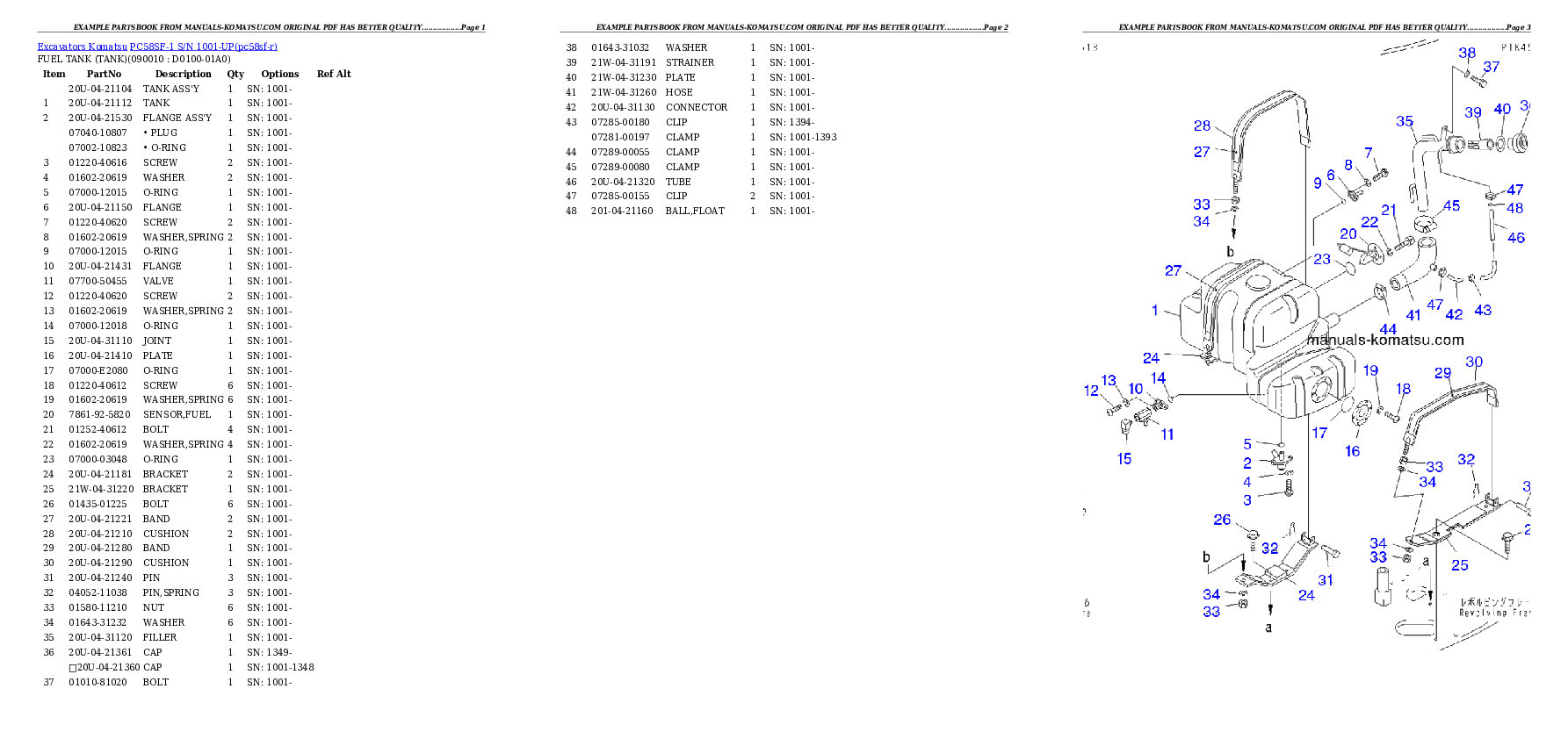 Protected: PC58SF-1 S/N 1001-UP Partsbook