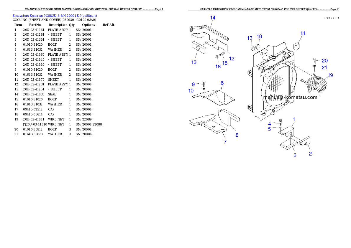 Protected: PC58UU-3 S/N 20001-UP Partsbook