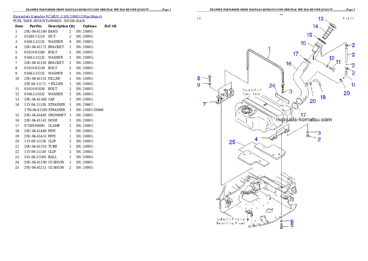 Protected: PC58UU-3 S/N 20001-UP Partsbook